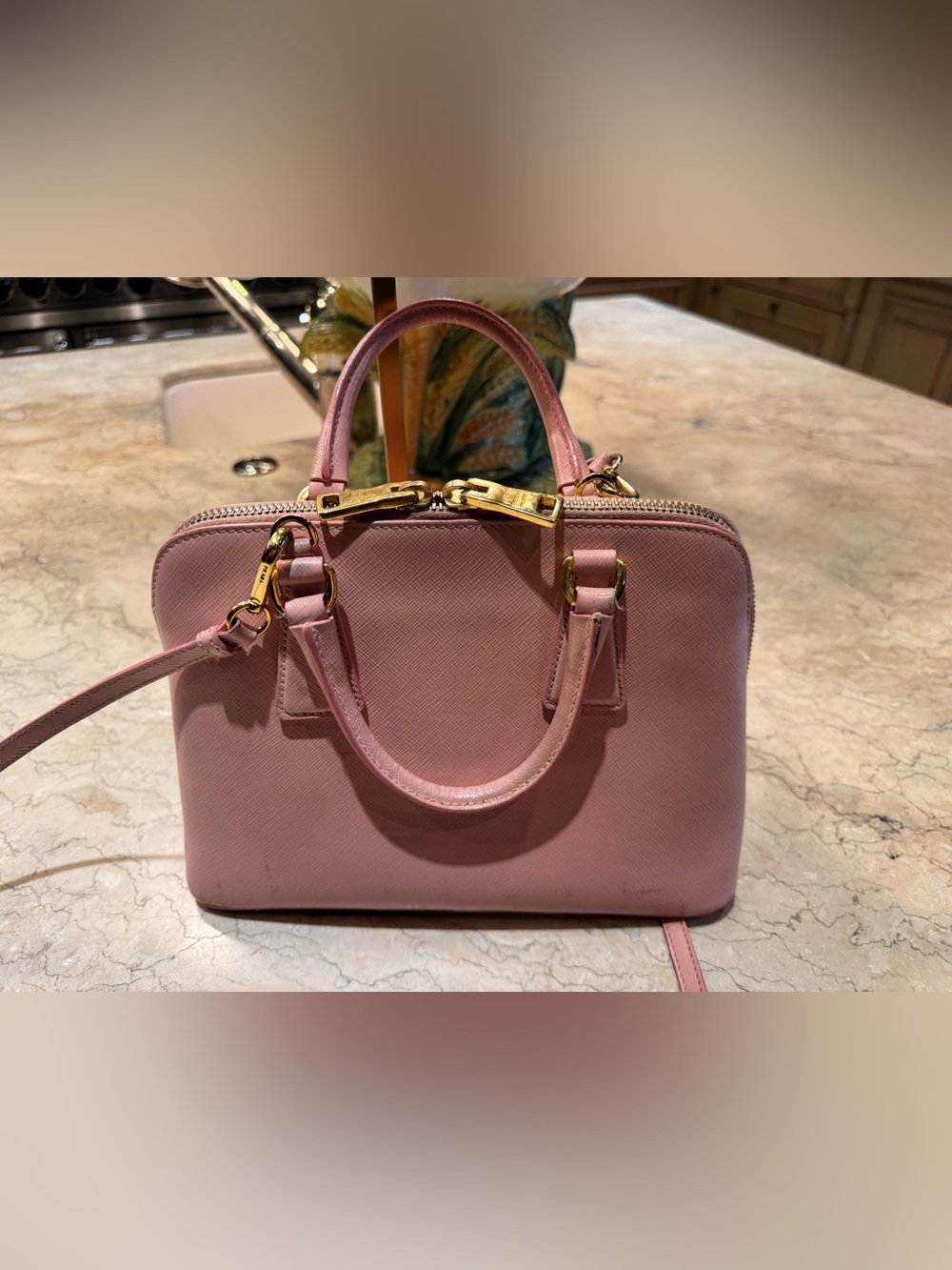 Prada Small Pink Promenade Bag, Gold Hardware - Picture 2 of 16